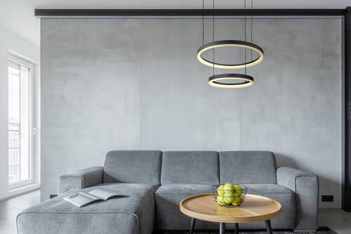 LED-Hängeleuchte 67189h - Goldfarben/Opal, Design, Kunststoff/Metall (66,5/60/150cm) - Globo