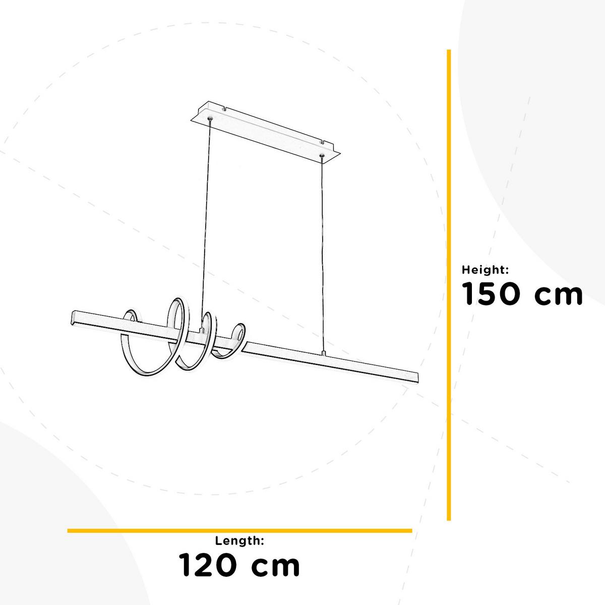 LED-Pendelleuchte Swing Schwarz L: 120 cm - Schwarz, Design, Metall (120/23/150cm)
