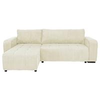 Ecksofa mit Bettfunktion Marseille, beige - Beige/Schwarz, Trend, Holz/Holzwerkstoff (155/240cm)