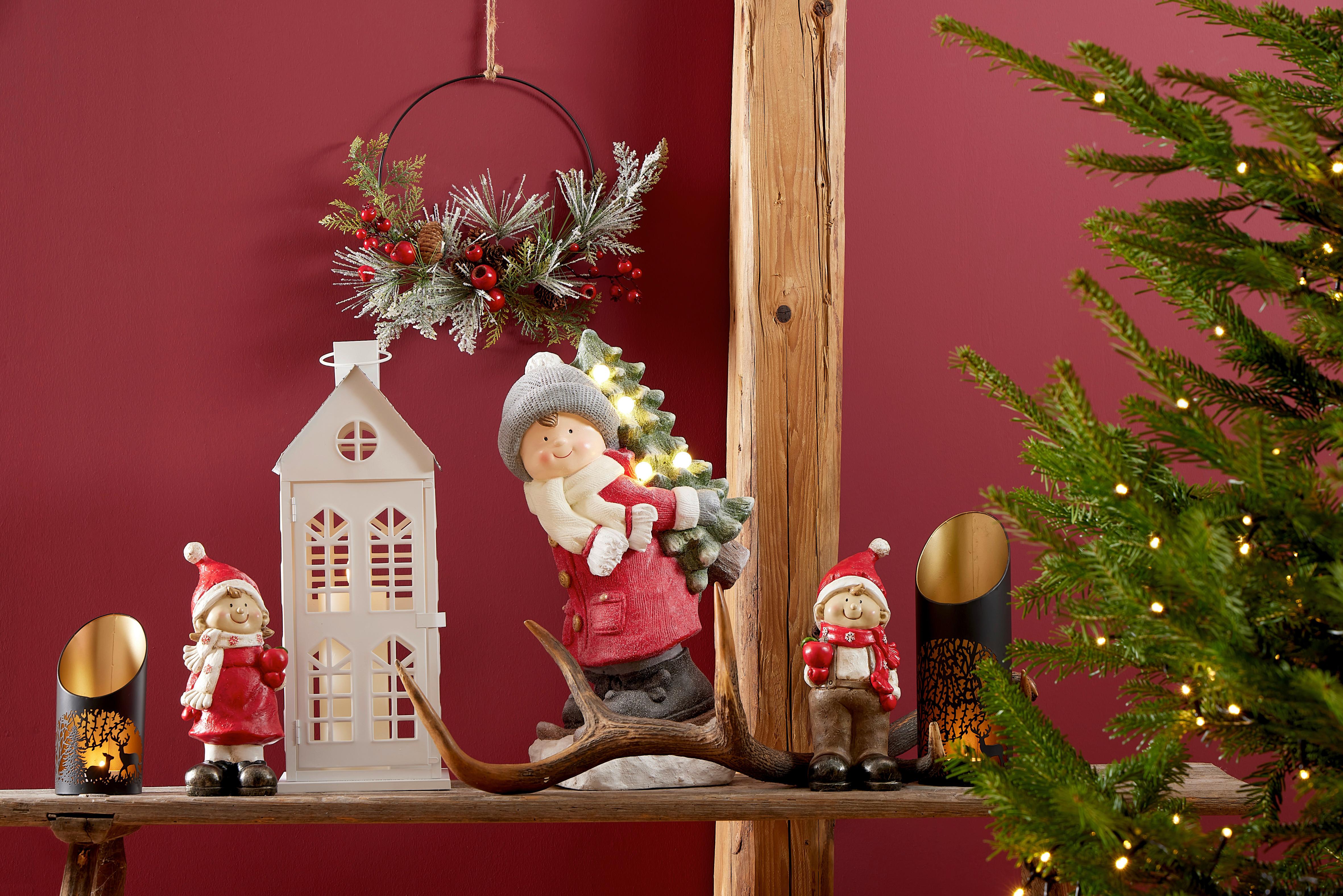 Windlicht Titiana M - Goldfarben/Schwarz, KONVENTIONELL, Metall (10/29cm) - Luca Bessoni