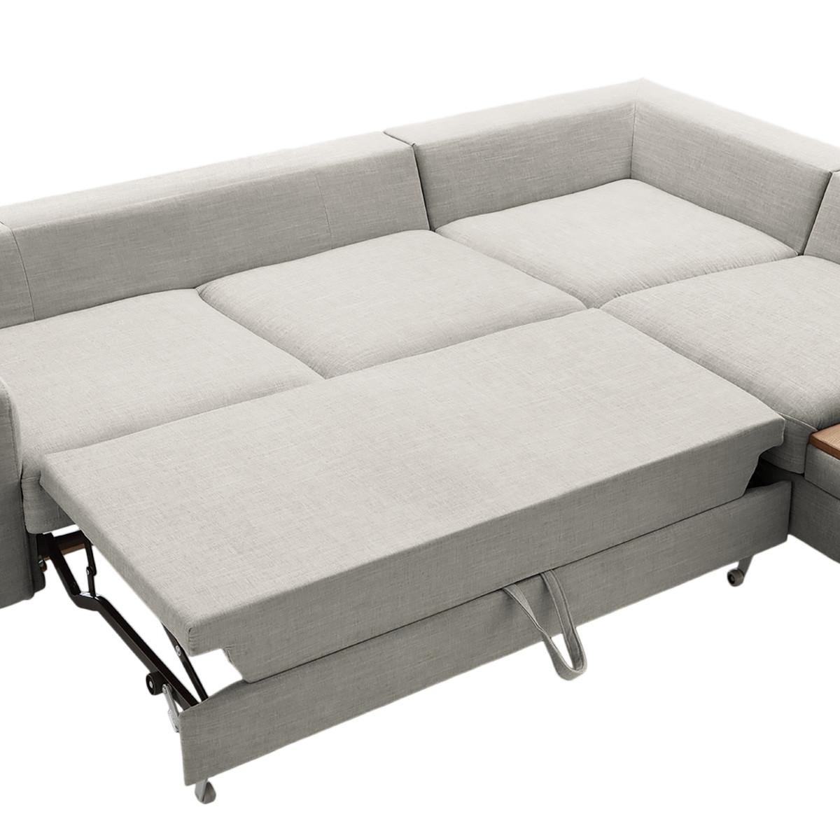 Ecksofa Alika, Grau S: 260x204 cm - Eschefarben/Grau, MODERN, Textil (260/204cm) - Trendmanufaktur