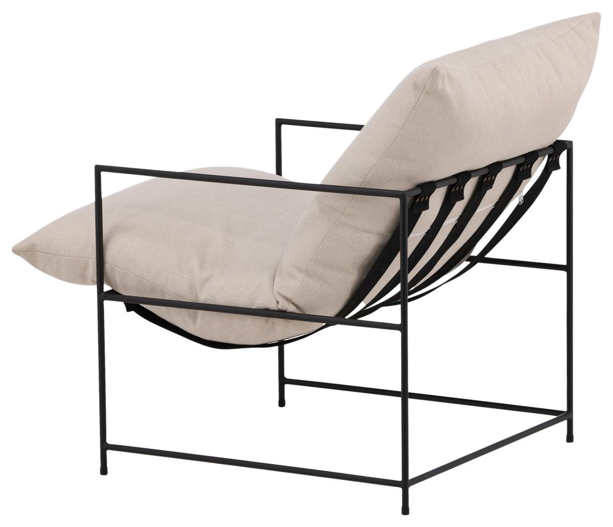 Sessel Sedalia - Weiß, Design, Textil/Metall (68.5/97.5/90cm) - Livetastic