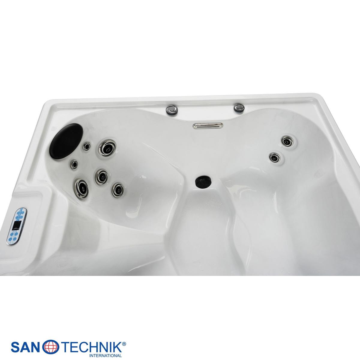 Whirlpool Parma, mit Abdeckung 180x160x76 cm - Grauweiß, KONVENTIONELL, Kunststoff (180/160/76cm) - Sanotechnik