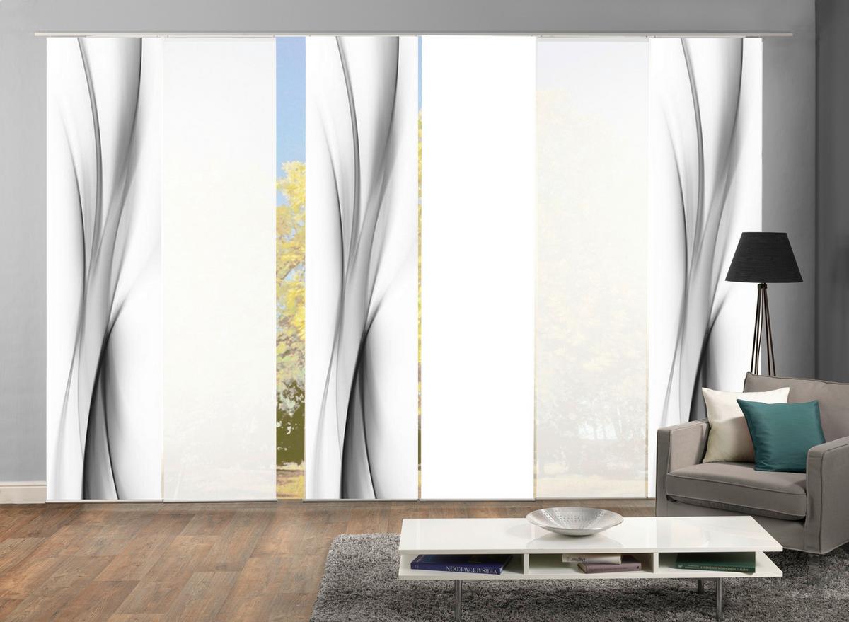 Flächenvorhang 6er Set Rochelle - Grau, Design, Textil (60/245cm) - Schmidt W. Gmbh