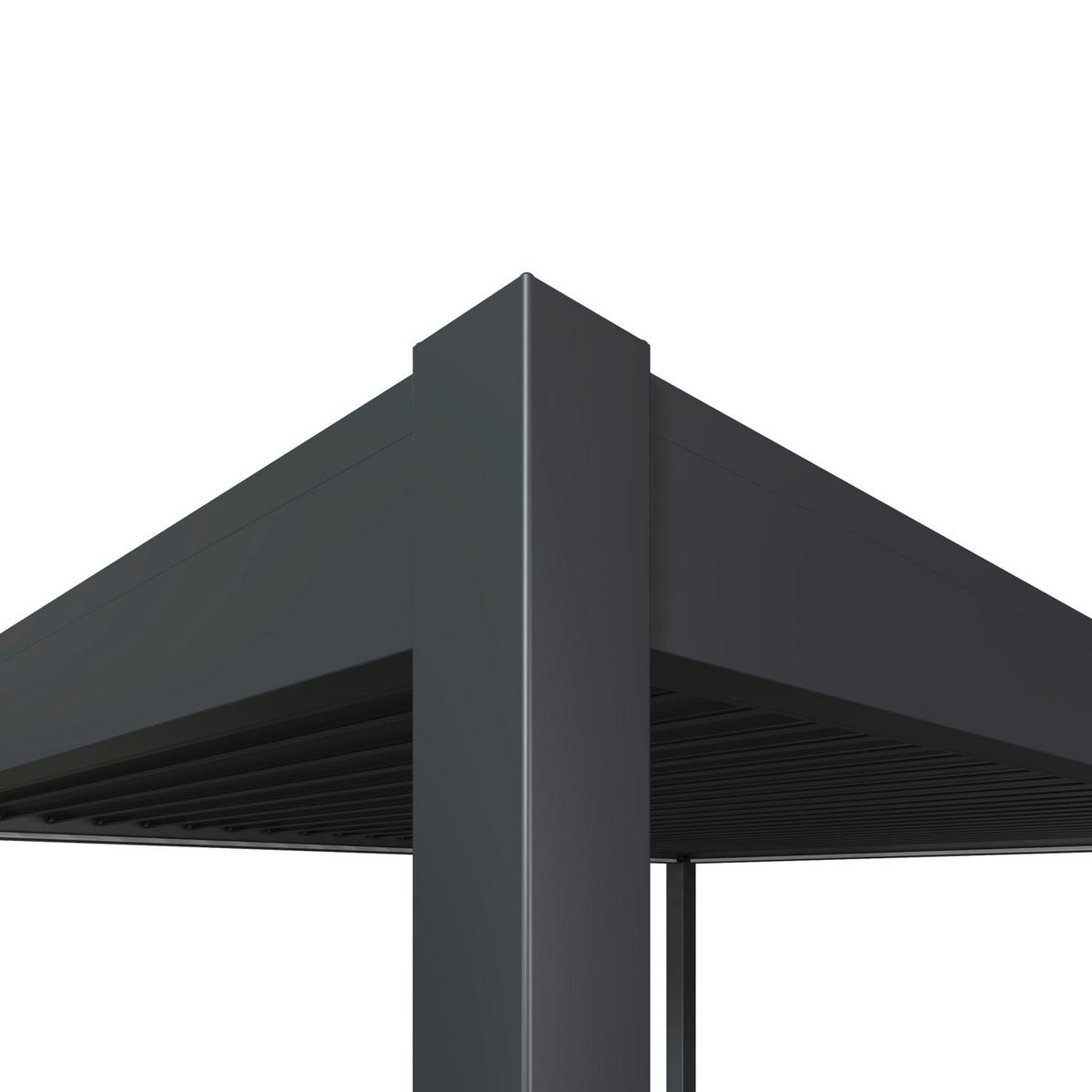 Pergola Deluxe 400x255x300cm Wetterfest, Elektrisch - Anthrazit, Basics, Metall (400/255/300cm) - Gardenson