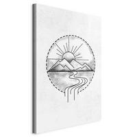 Leinwandbild Mountain Schwarz Grauweiß B: 40 Cm - Grauweiß/Schwarz, Basics, Holzwerkstoff/Textil (40/60/1.2cm) - artgeist