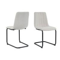 STUHL-SET Strukturgewebe beige, B: 43cm - Beige/Schwarz, Design, Textil/Metall (43/87/53cm) - Livetastic