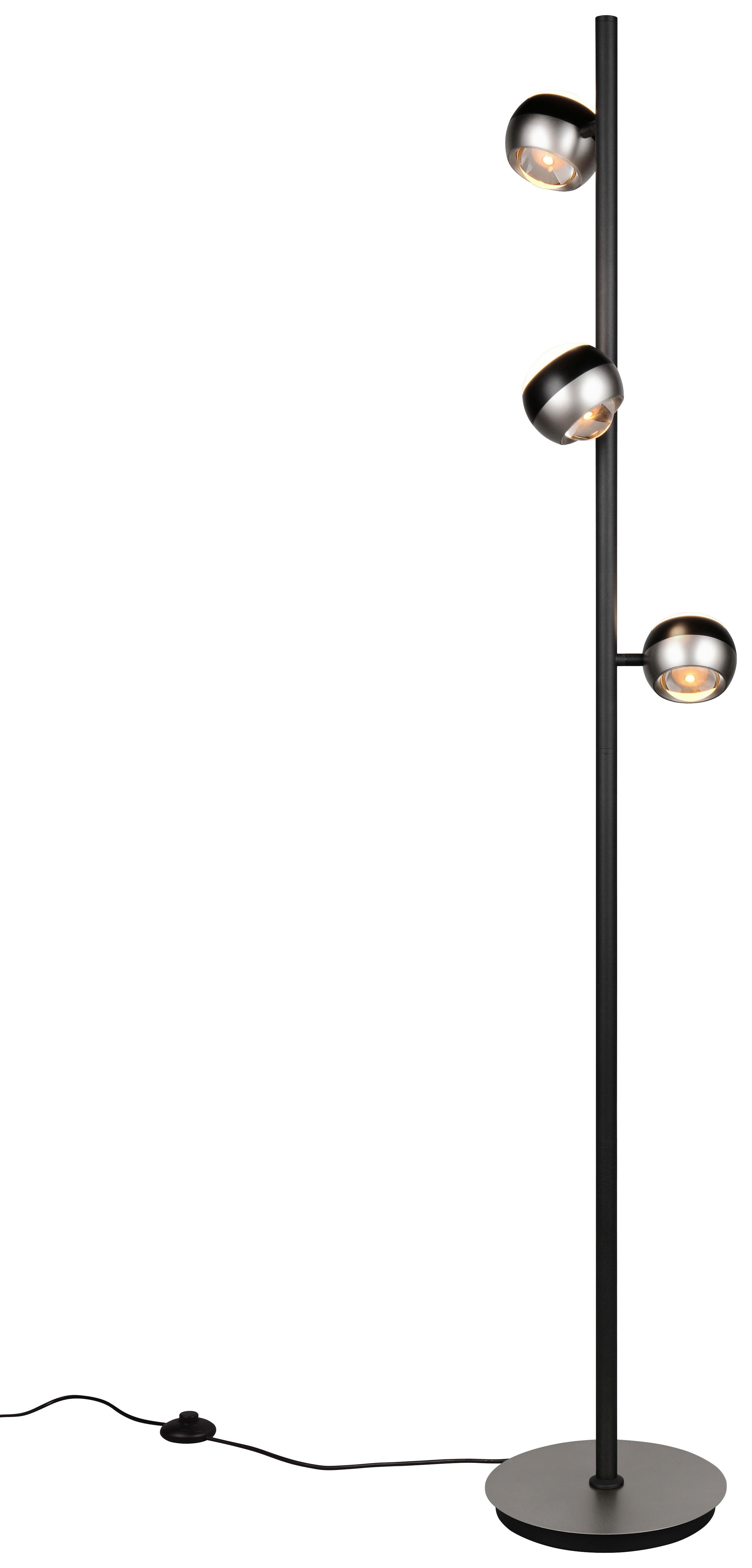 LED-Stehleuchte 444410307 ORBIT - Schwarz/Nickelfarben, Design, Metall (25/25/150cm) - Trio Leuchten