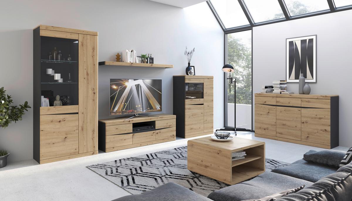 Wandregal Turino Eiche Artisan B: 60 cm - Eiche Artisan, Trend, Holzwerkstoff (60/62/23,9cm)