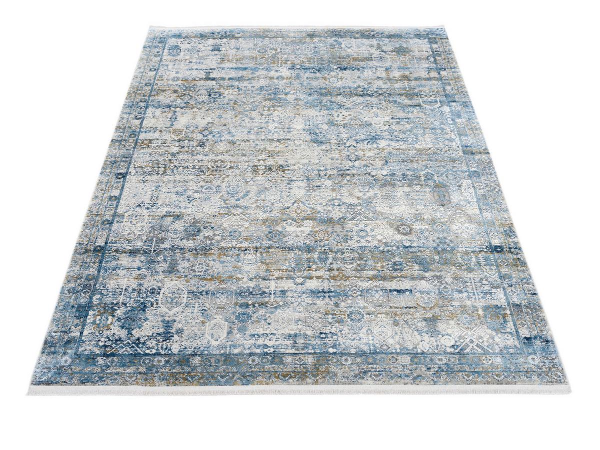 Webteppich Blau/Grau Toulon 67x130 cm - Blau/Grau, Design, Textil (67/130cm) - Dieter Knoll