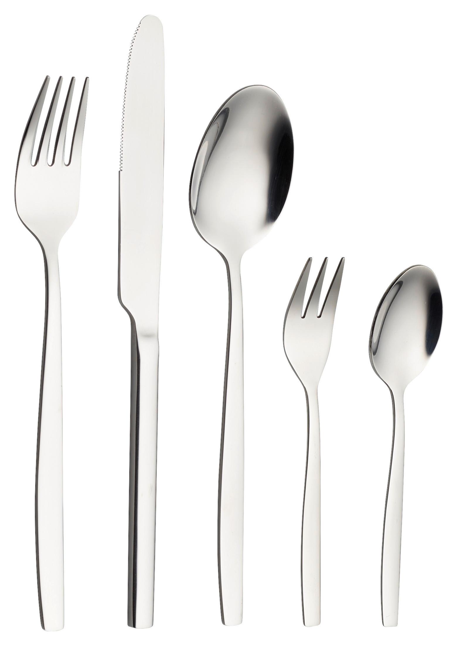 Besteckset Tafelbesteck Positano - Silberfarben, Design, Metall - Echtwerk