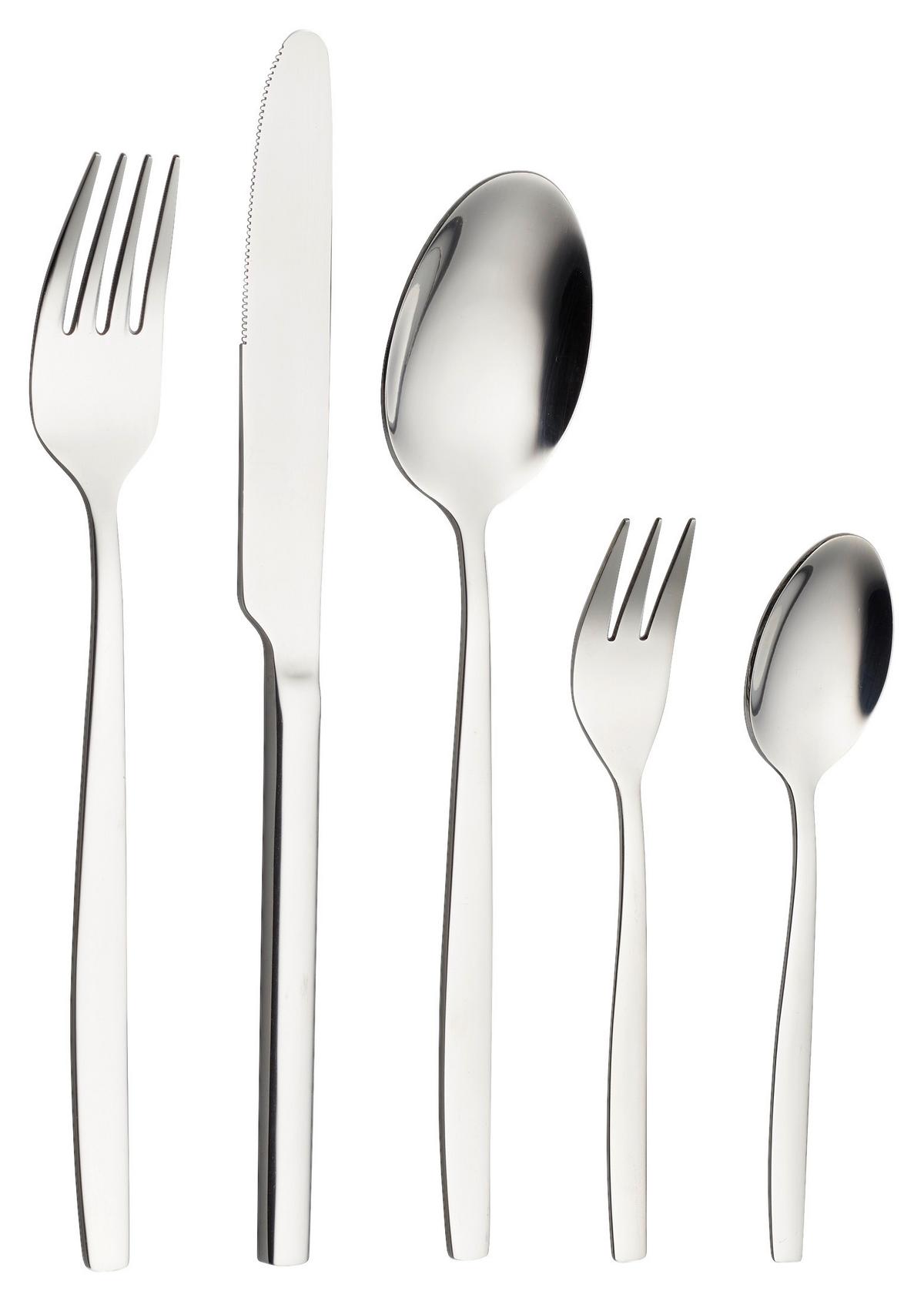 Besteckset Tafelbesteck Positano - Silberfarben, Design, Metall - Echtwerk