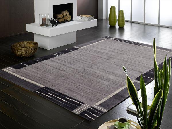 Orientteppich Dunkelgrau Naturfaser 140x200 cm - Dunkelgrau, Basics, Textil (140/200cm) - Cazaris