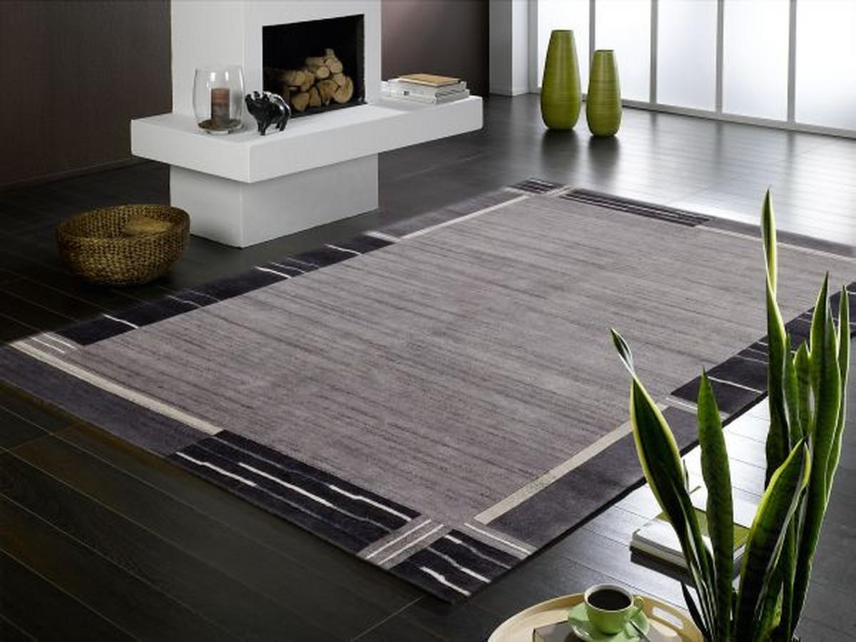 Orientteppich Dunkelgrau Naturfaser 140x200 Cm - Dunkelgrau, Basics, Textil (140/200cm) - Cazaris