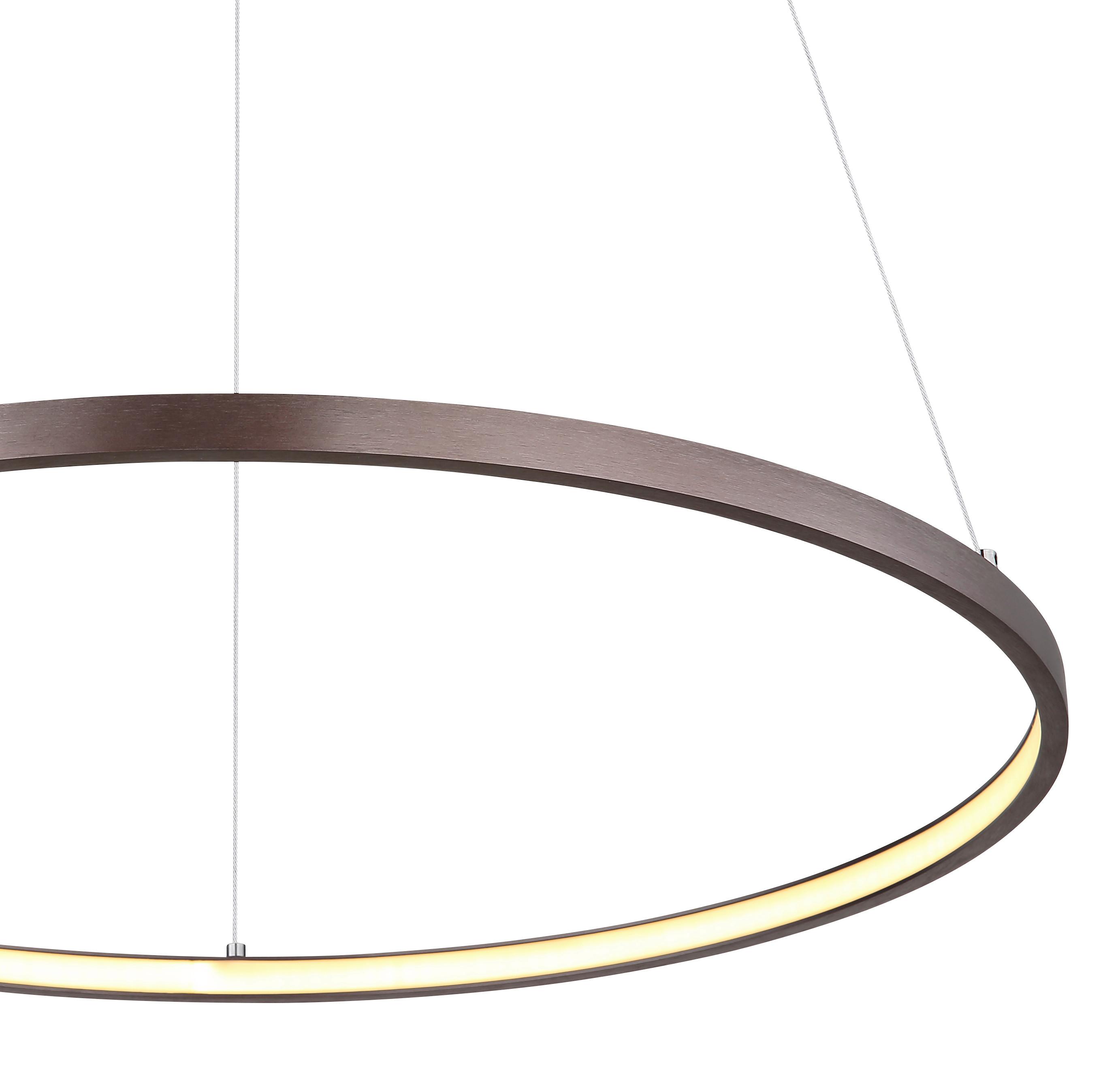 LED-Hängeleuchte 67192-29br - Opal/Braun, Design, Kunststoff/Metall (60,5/120cm) - Globo