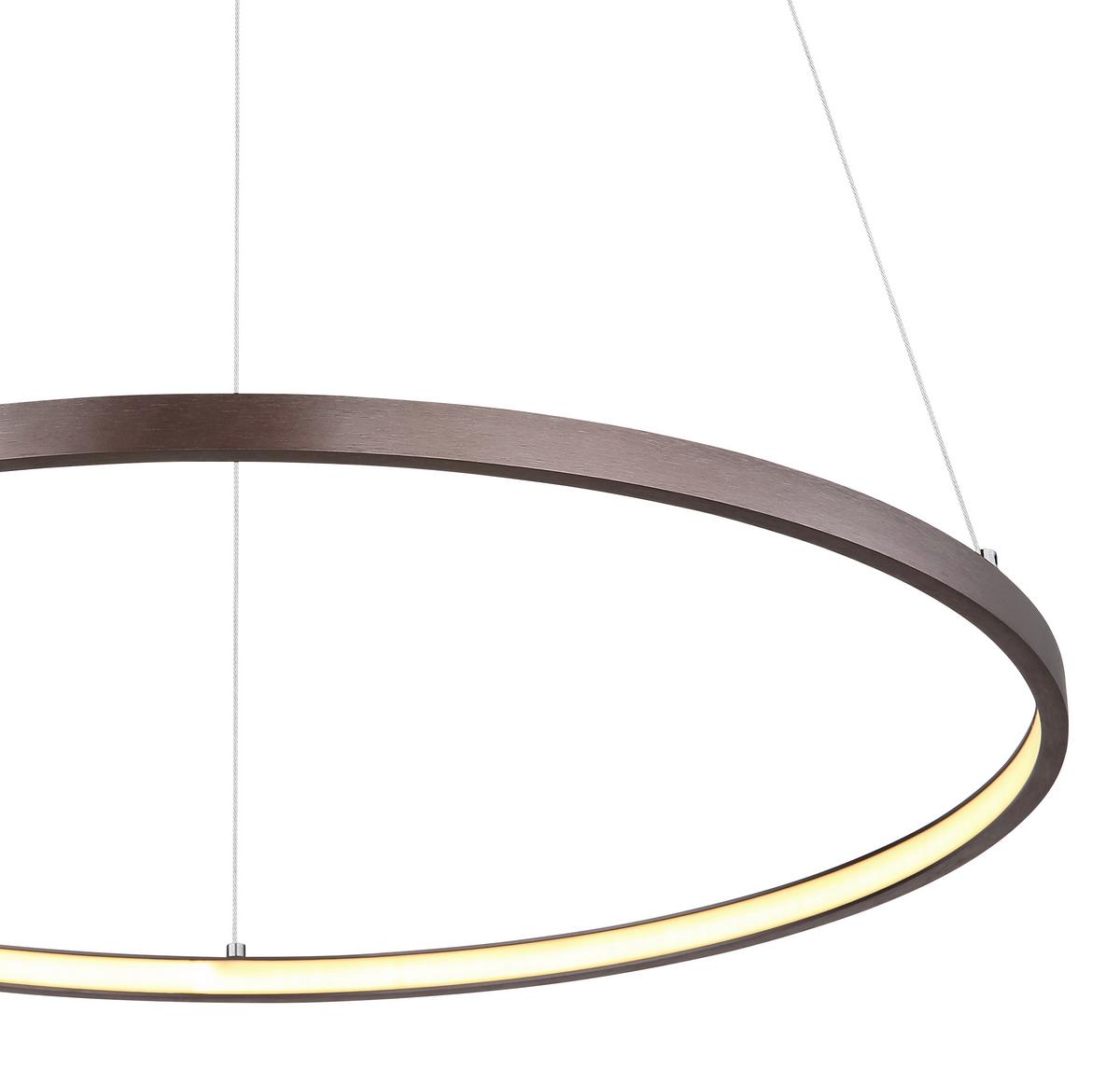 LED-Hängeleuchte 67192-29br - Opal/Braun, Design, Kunststoff/Metall (60,5/120cm) - Globo