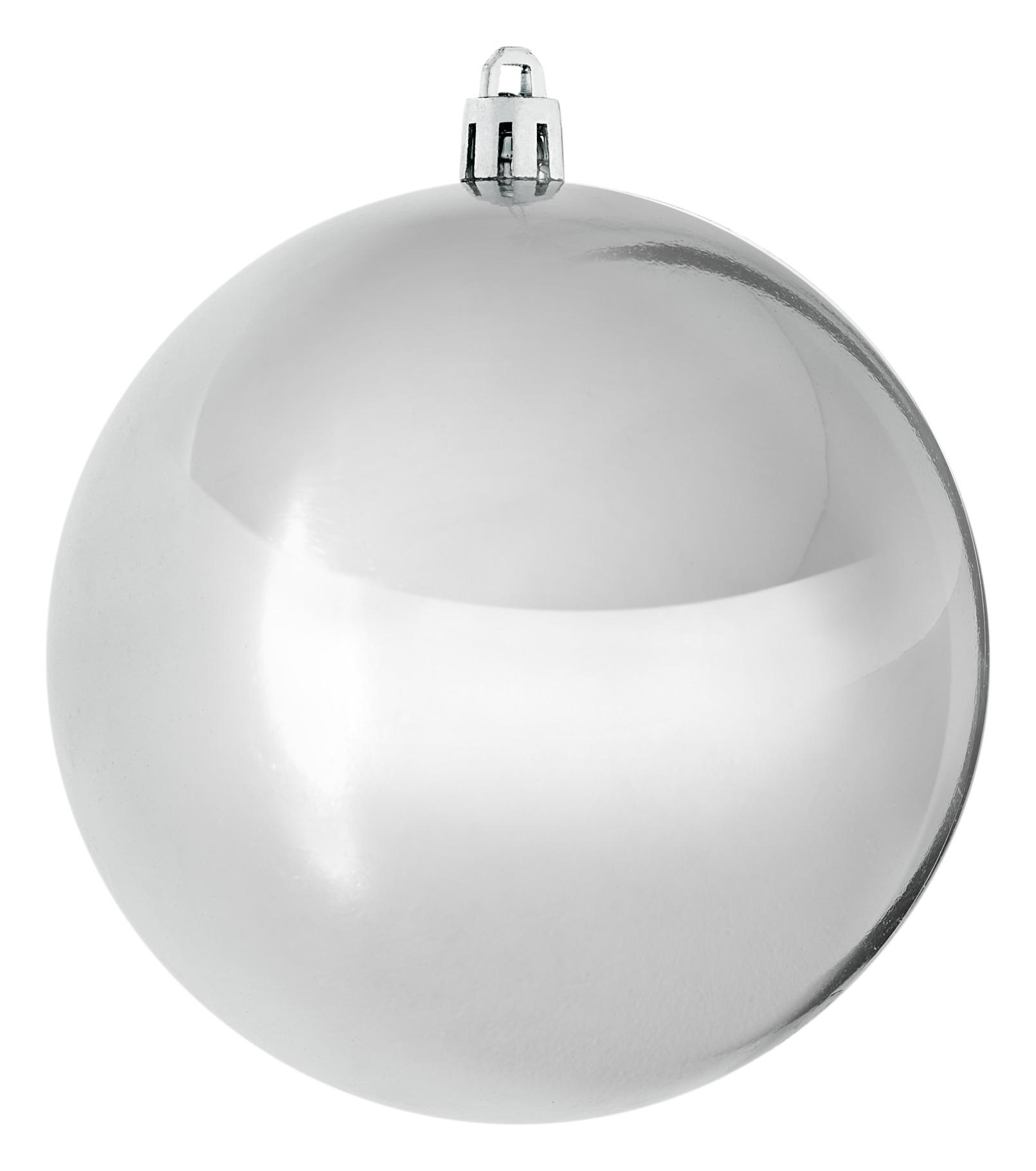 Baňka Na Vánoční Stromeček Big, Ø: 10cm - barvy stříbra, plast (10cm) - Modern Living