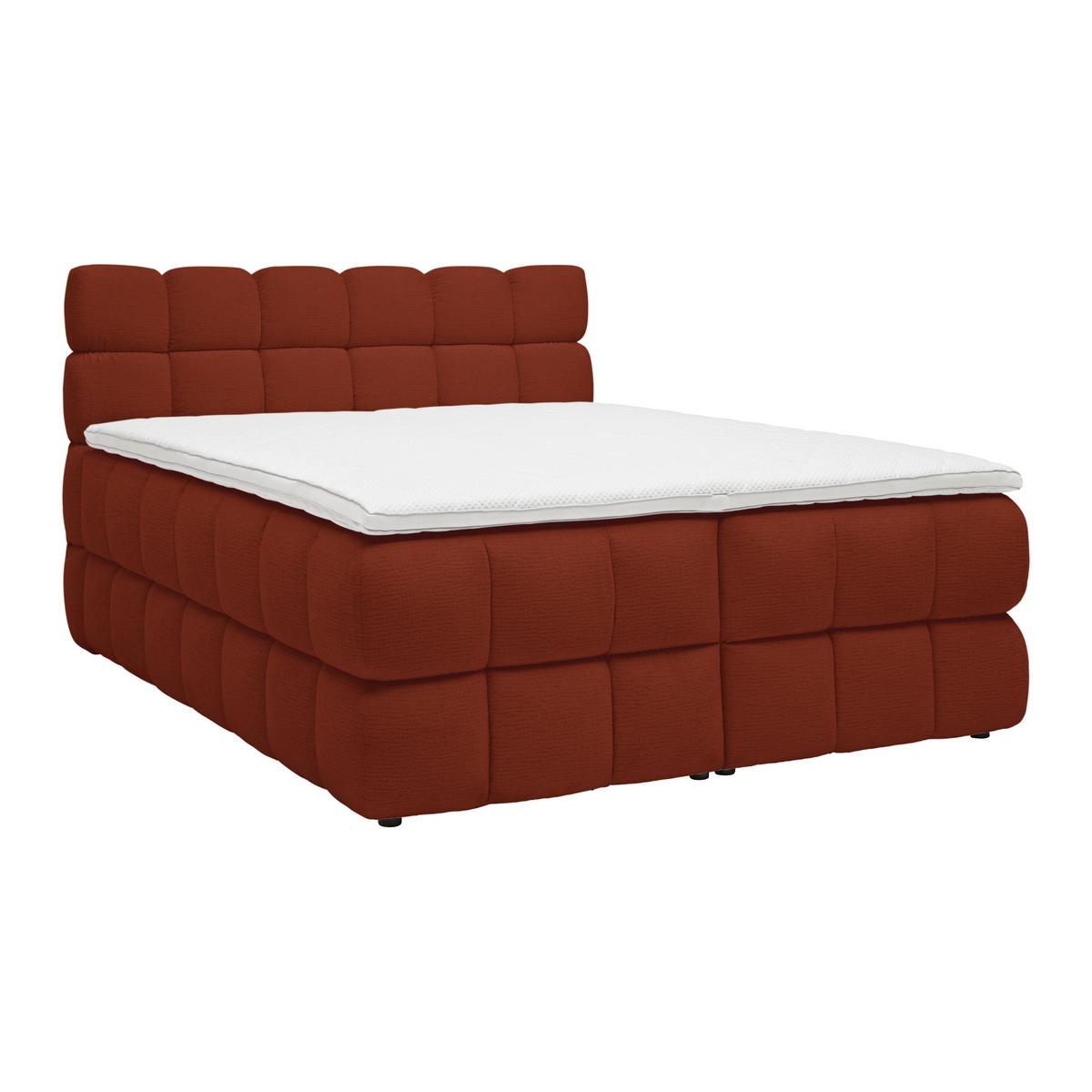 Boxspring postel BUBBLE BOX 180/200 cm, rezavá - černá/rezavá, Konvenční, kov/dřevo (180/200cm) - Premium Living