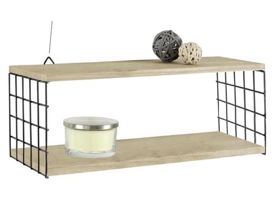 Nástenný Regál Cage - prírodné farby/čierna, Moderný, kov/drevo (60/22/20cm) - Modern Living Nástenný Regál Cage - prírodné farby/čierna, Moderný, kov/drevo (60/22/20cm) - Modern Living