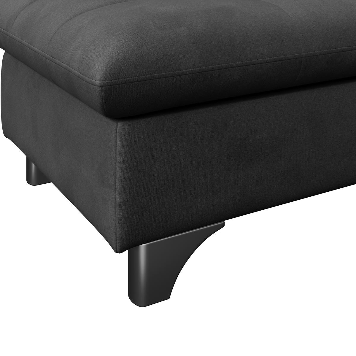 Hocker Gemini Schwarz, B: 108cm - Chromfarben/Anthrazit, KONVENTIONELL, Textil (108/46/108cm)
