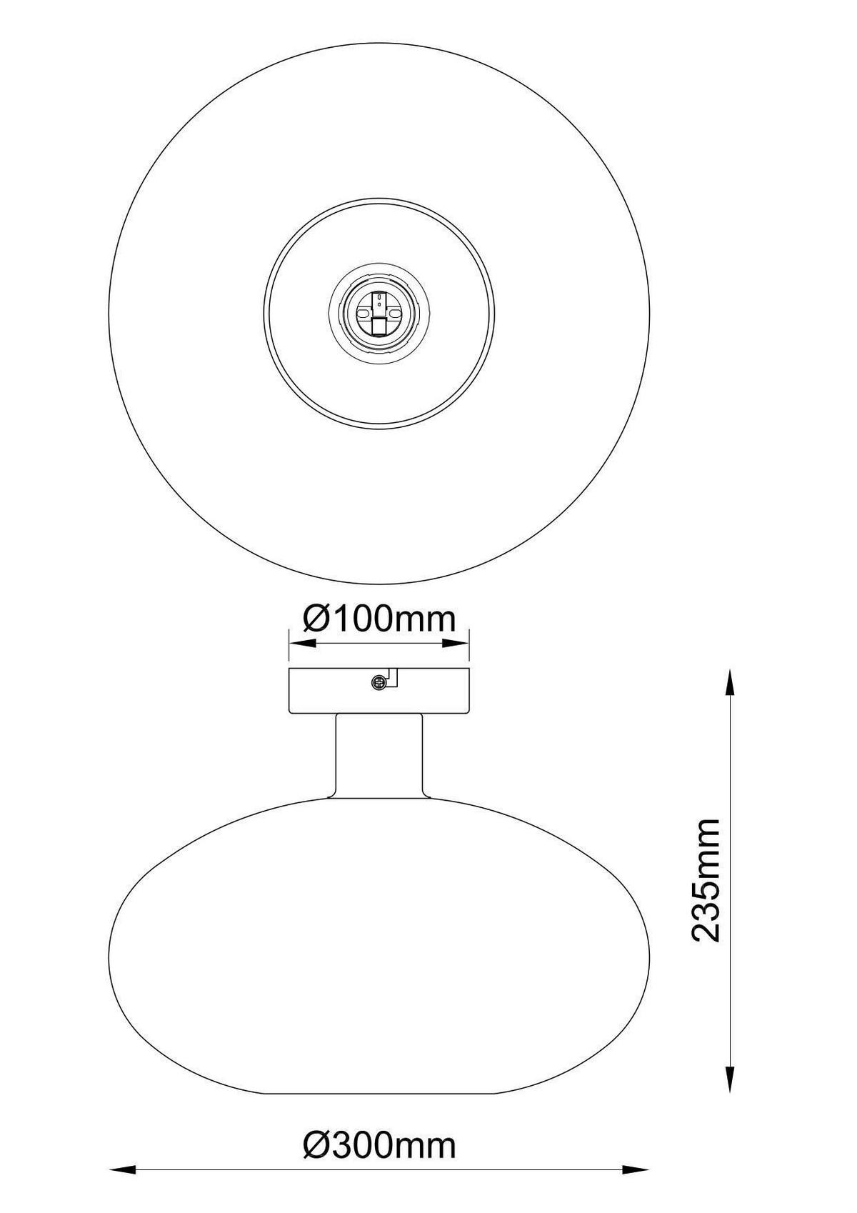 STROPNÍ SVÍTIDLO TIPO - černá, Moderní, kov/sklo (30/23,5cm) - Mömax