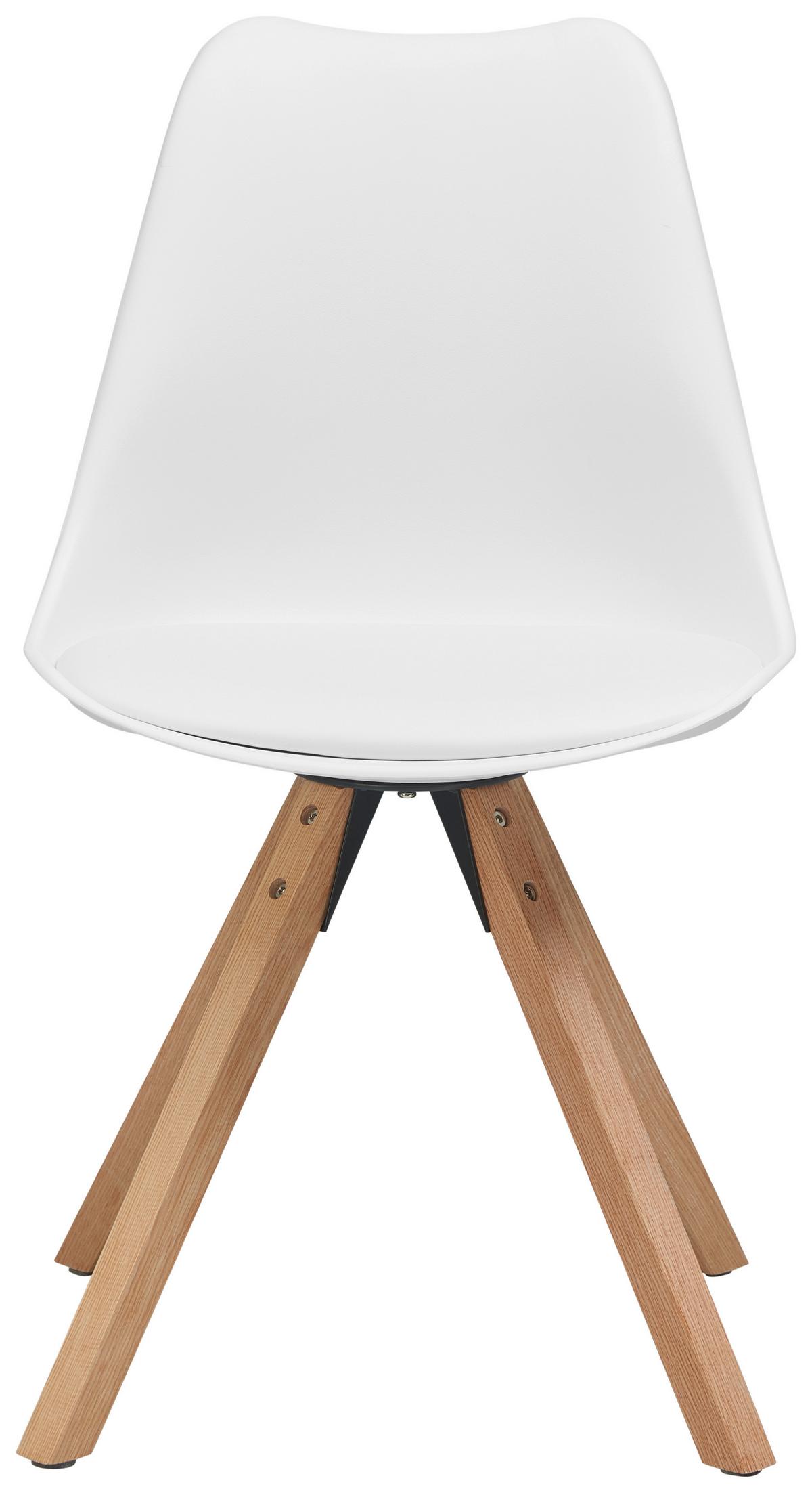 Schalenstuhl Vilnius Weiß - Weiß/Naturfarben, LIFESTYLE, Holz/Kunststoff (48,5/84/55cm) - MID.YOU