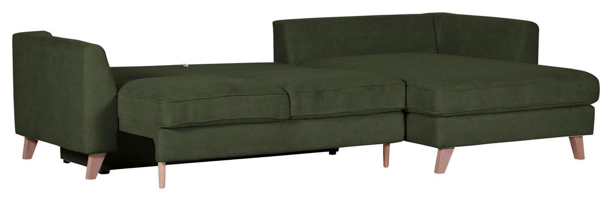 Ecksofa Rimini, Grün S: 271x165 Cm - Buchefarben/Grün, Design, Textil (271/165cm) - MID.YOU