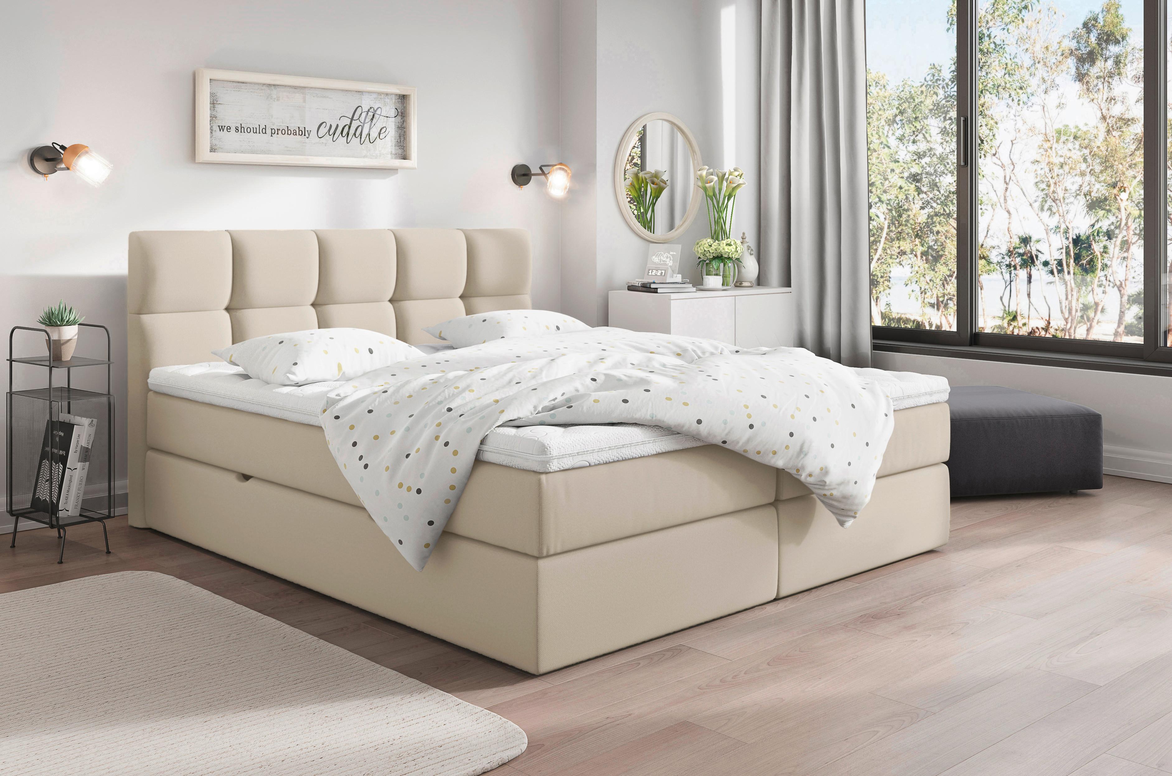 Boxspringbett mit Topper + Bettkasten 140x200cm Lorie