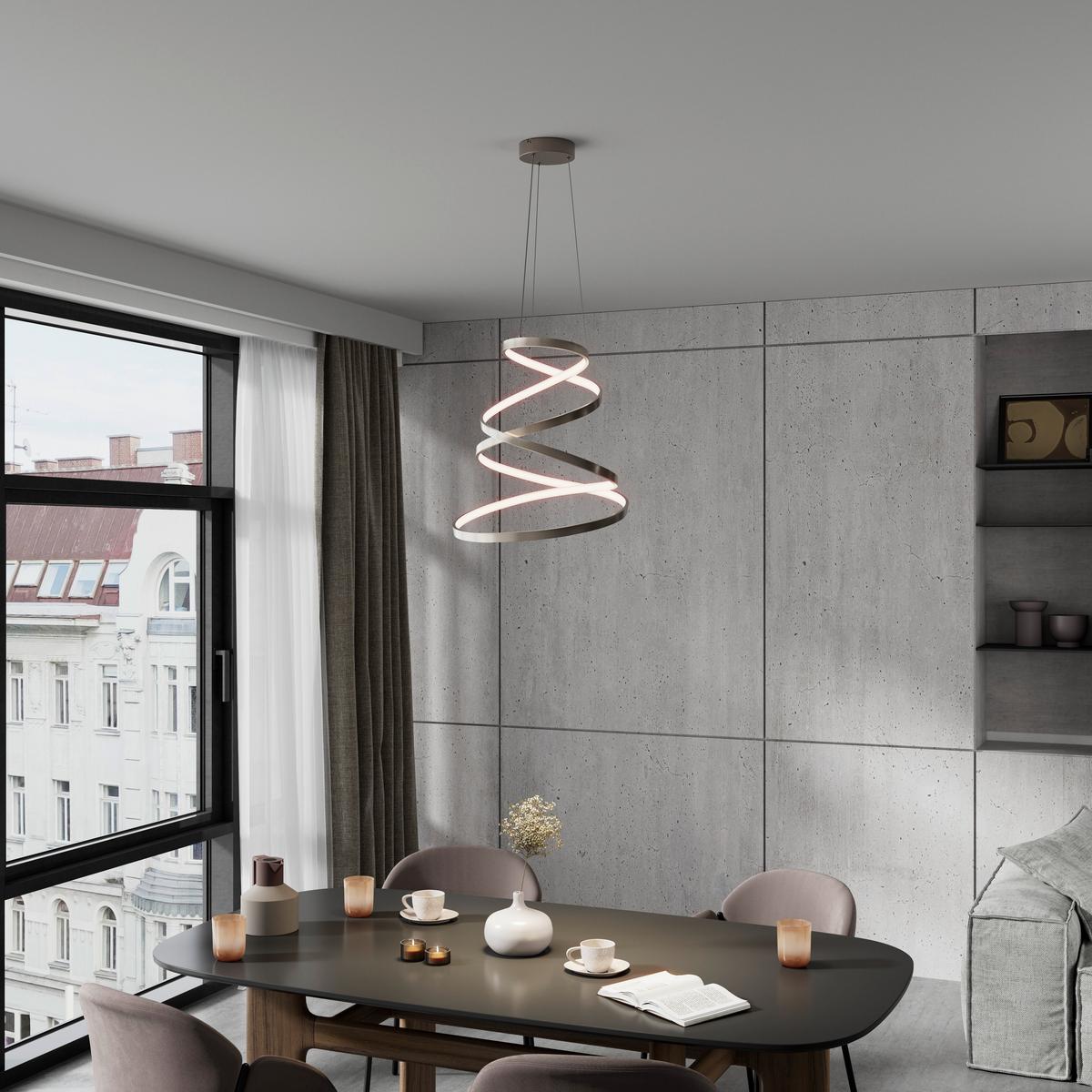 LED-HÄNGELEUCHTE CHANTAL - Champagner, Basics, Kunststoff/Metall (50/120cm) - Luca Bessoni