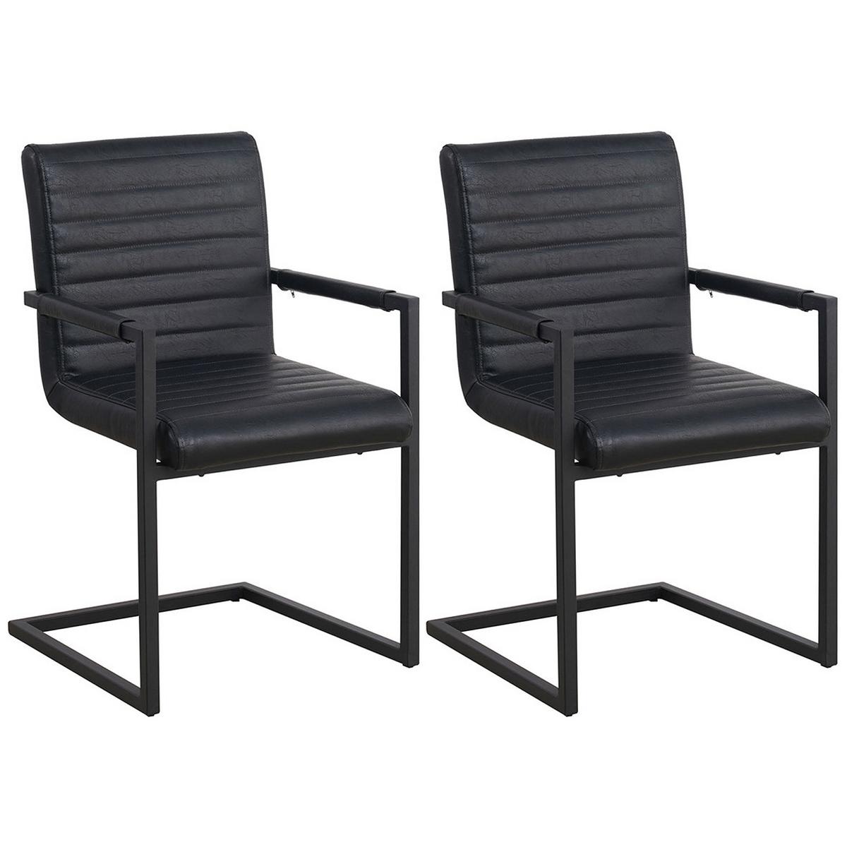 SADA ŽIDLÍ S PODRUČKAMI KUBIS - černá, Lifestyle, kov/textil (54/86/57cm) - MID.YOU