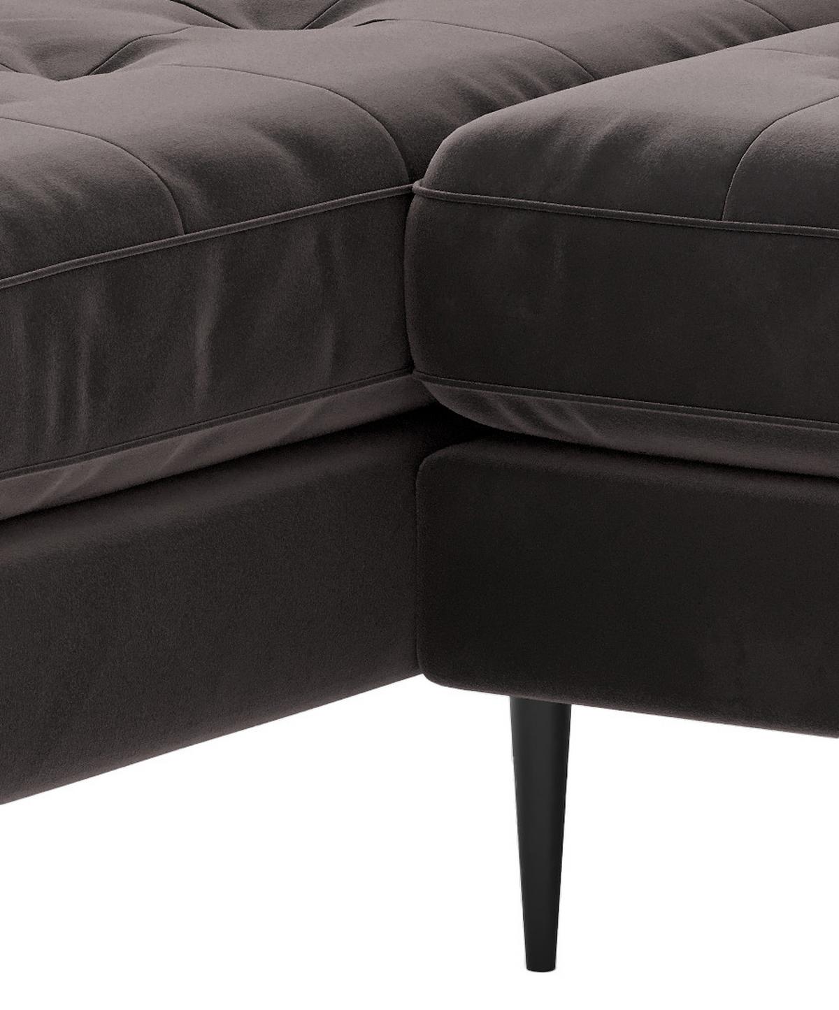 Ecksofa Scott - Edelstahlfarben/Anthrazit, Design, Textil (259/206cm) - Livetastic