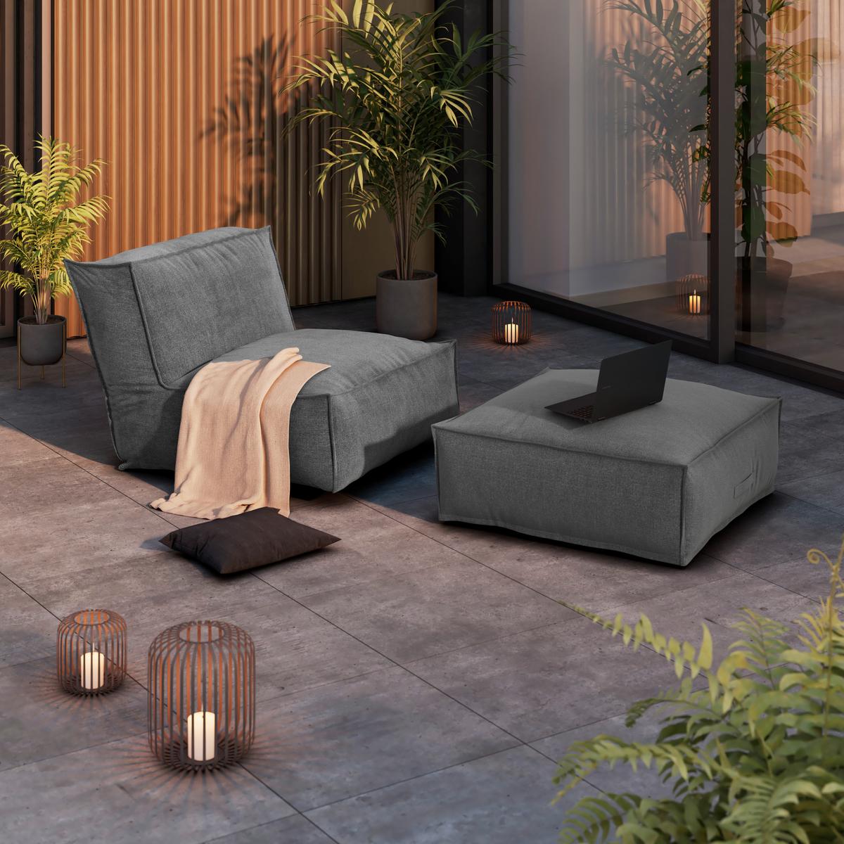 Loungegarnitur Xxl - Grau, MODERN, Textil (95/35/95cm) - Beldano