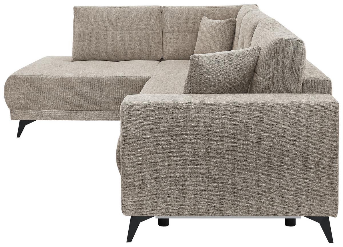 Ecksofa Texas Recr-Links Hellbraun S: 203x259 cm - Hellbraun/Schwarz, KONVENTIONELL, Holz (203/92/259cm)