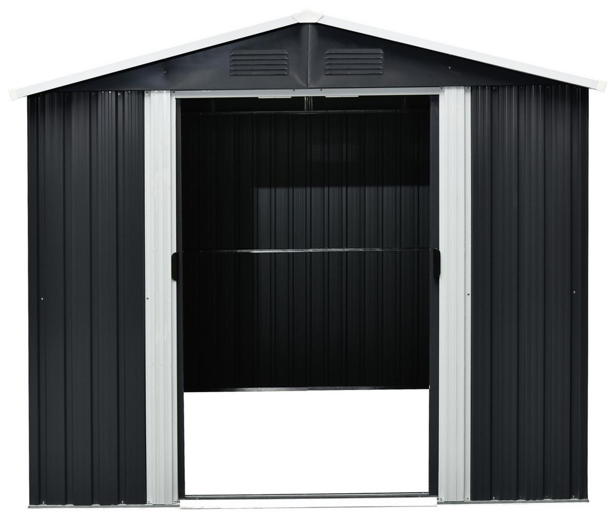 Gerätehaus Mit Satteldach Versperrbar Bxhxt 236x190x174 Cm - Anthrazit/Weiß, Basics, Metall (236/190/174cm)
