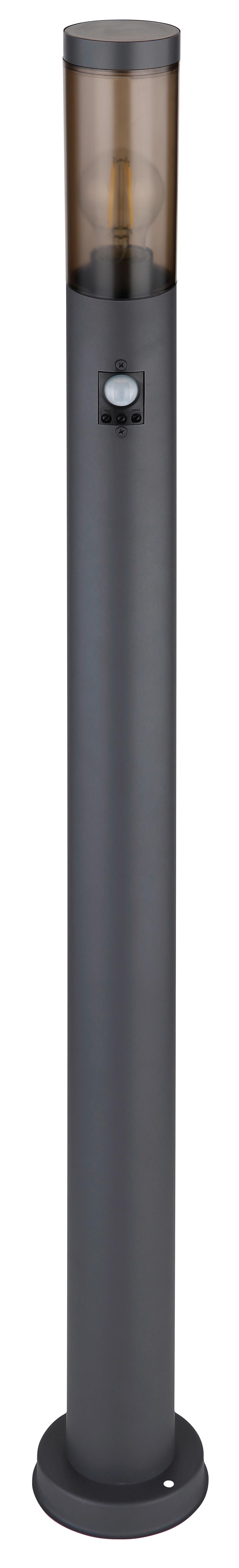 Außenleuchte mit Bewegungsmelder 15 W - Anthrazit/Grau, Design, Kunststoff/Metall (12,7/12,7/110cm) - Globo