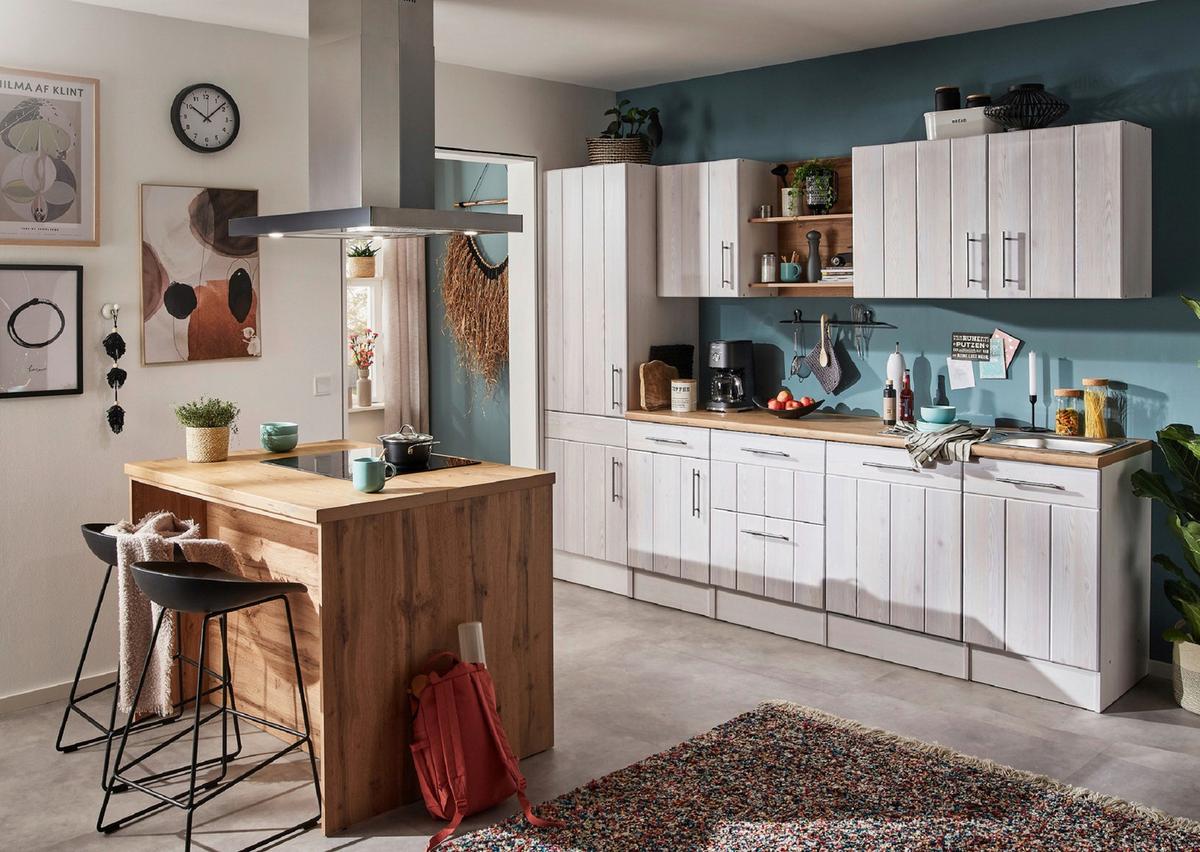 Küchenblock Anton Inselküche 280 Cm - Wildeiche/Lärchefarben, LIFESTYLE, Holzwerkstoff (280-124cm) - Respekta