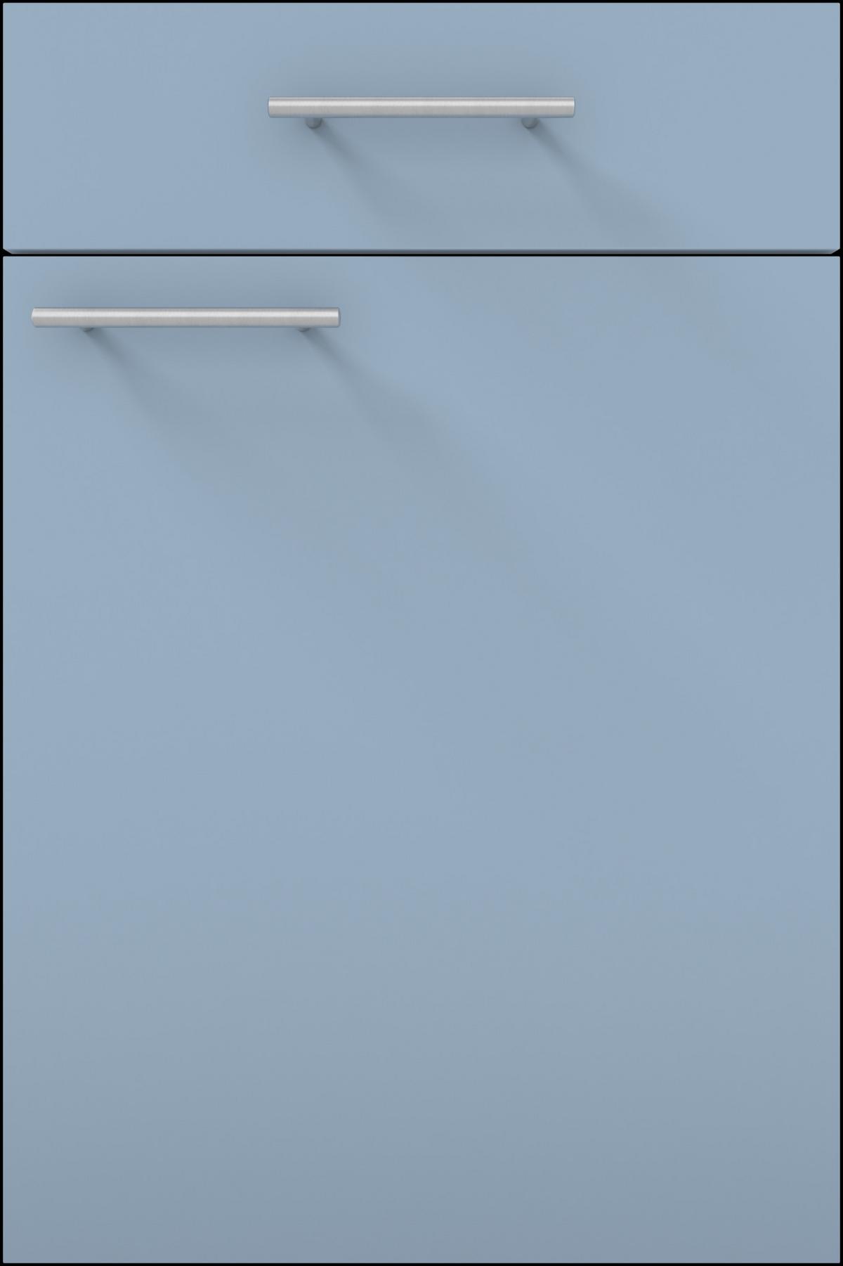 Küchenzeile Ip1200 Ohne Geräte 310 Cm Taupeblau - Blau/Eichefarben, Basics, Holzwerkstoff (310cm) - Impuls