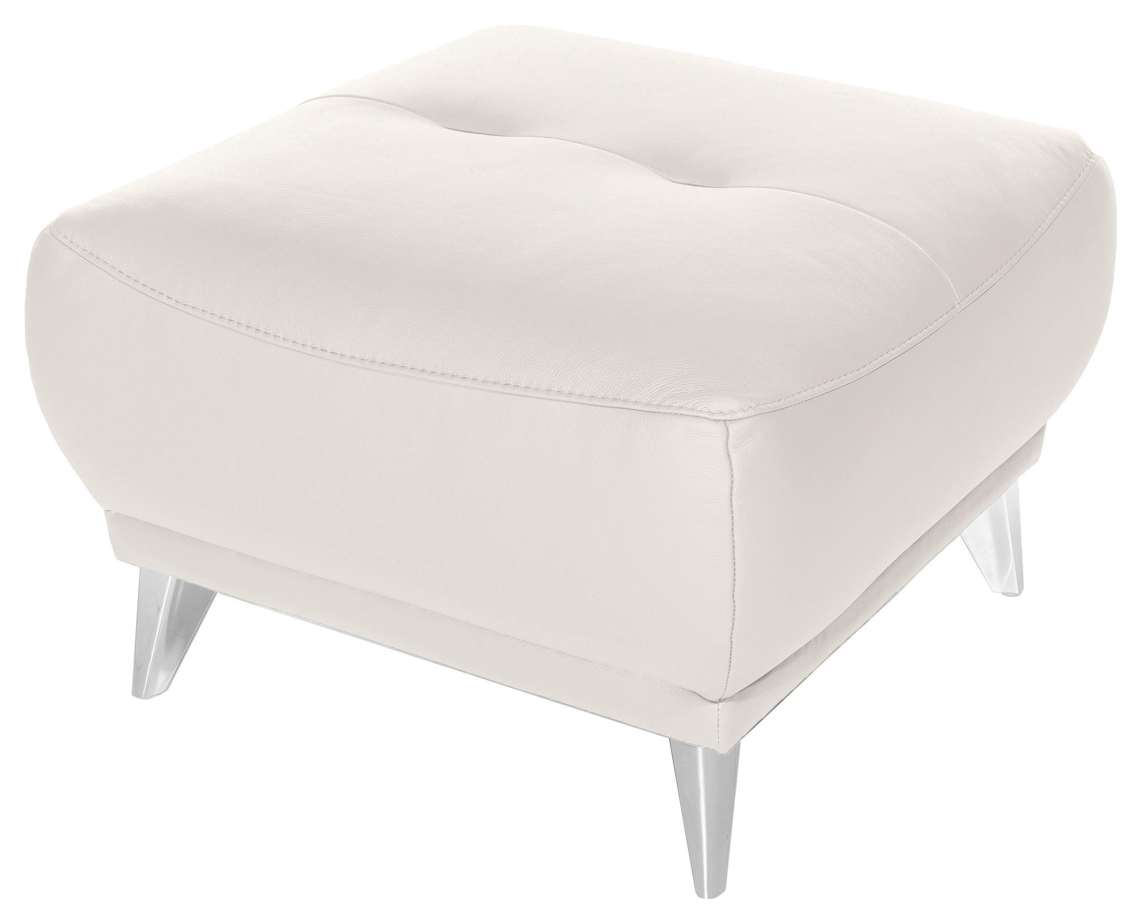HOCKER Frisco - Chromfarben/Weiß, MODERN, Textil (65/46/65cm) - MID.YOU