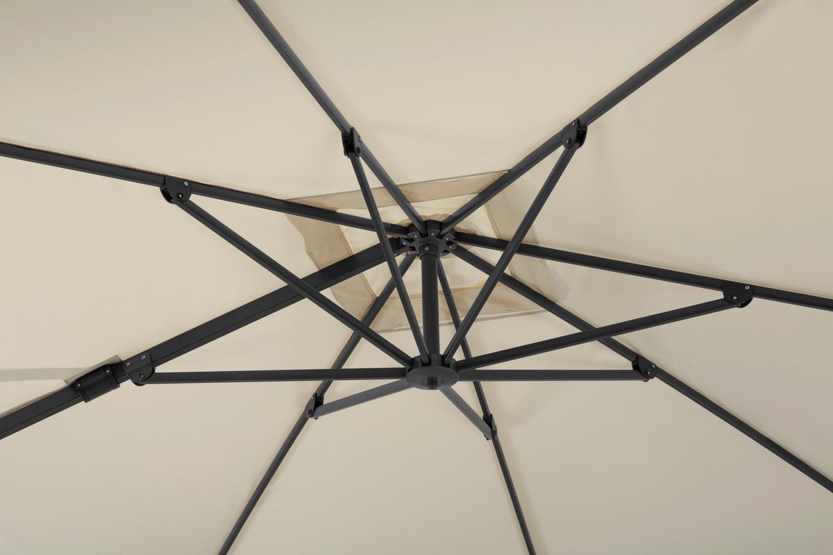 Ampelschirm Rhodos Twist Bxhxt: 322x276x260-350 Cm Naturfarben - Anthrazit/Naturfarben, Basics, Textil/Metall (322/276/350x260cm) - Schneider