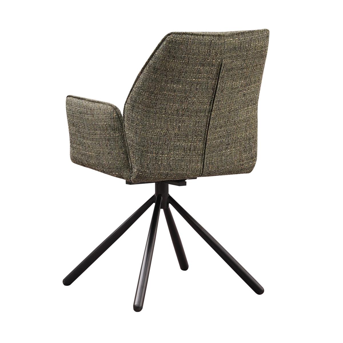 Armlehnstuhl-Set Donny Grün B: 57,5 cm - Schwarz/Grün, MODERN, Textil/Metall (57,5/92/52cm) - MID.YOU