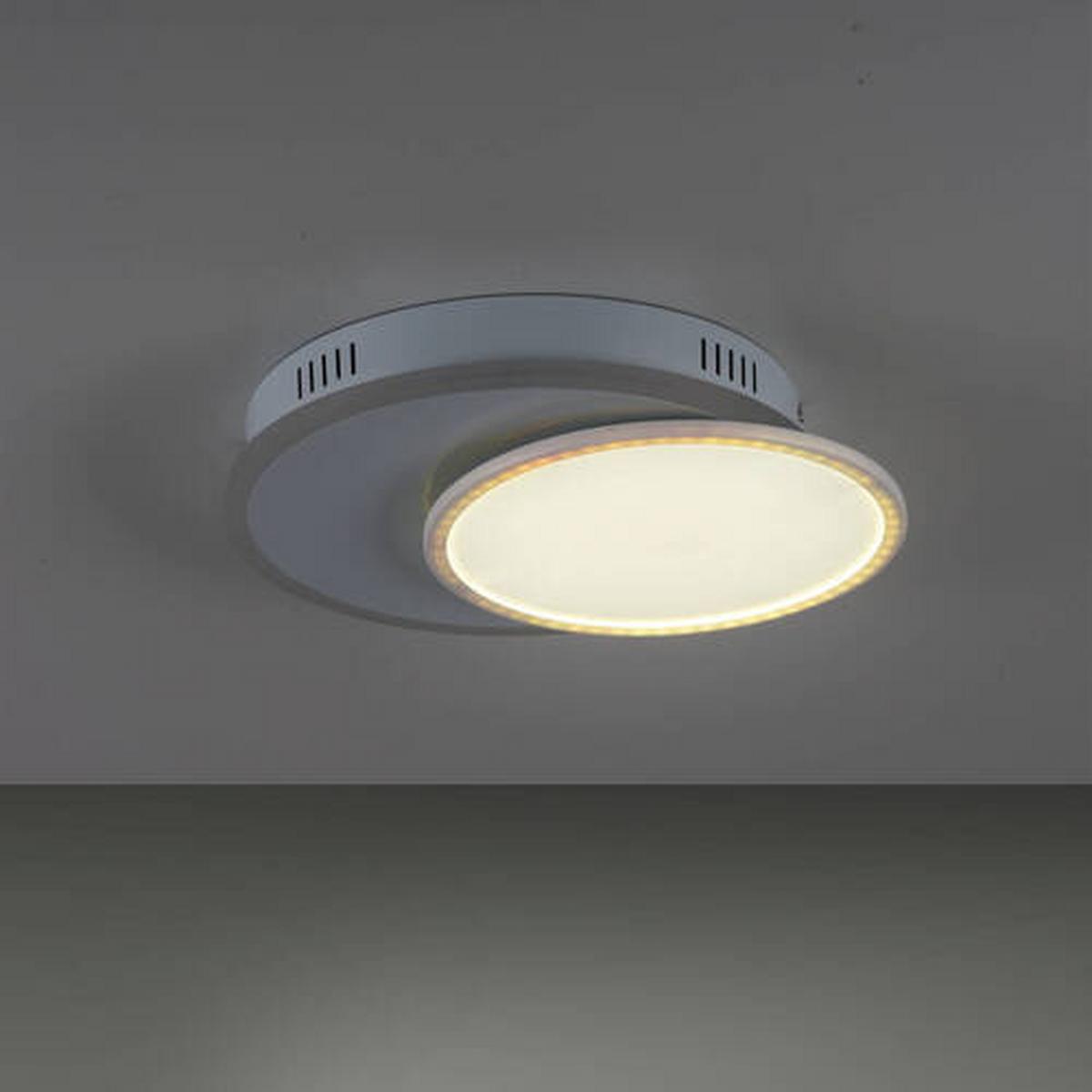 LED-Deckenleuchte Arenda L: 45 cm dimmbar mit Farbwechsler - Weiß, Design, Kunststoff/Metall (45/33/7,5cm)