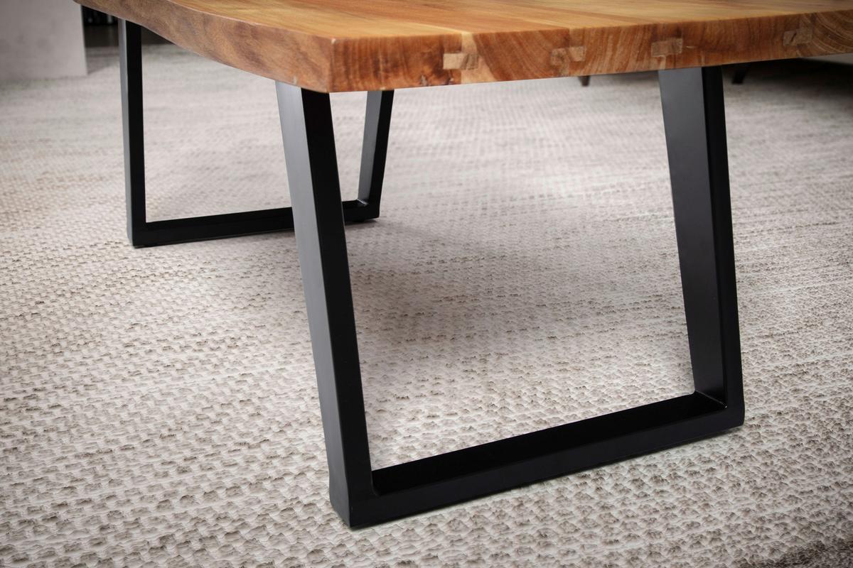 Couchtisch Couchtisch - Schwarz/Akaziefarben, Design, Holz/Metall (120/60/46cm) - MID.YOU