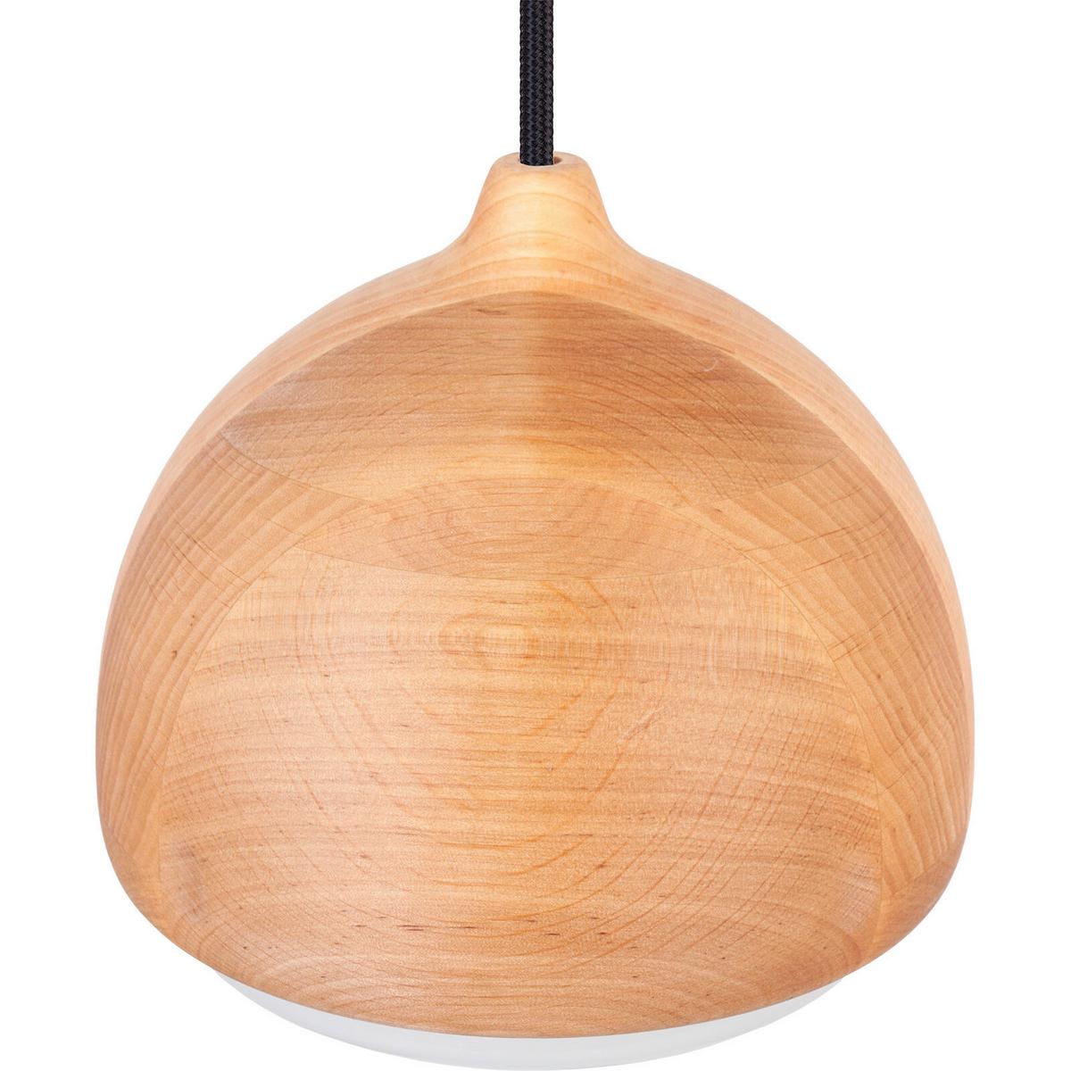 HÄNGELEUCHTE 8550133 Acorn I - Erle/Schwarz - Erlefarben/Schwarz, Natur, Holz (17.5/90-140cm)