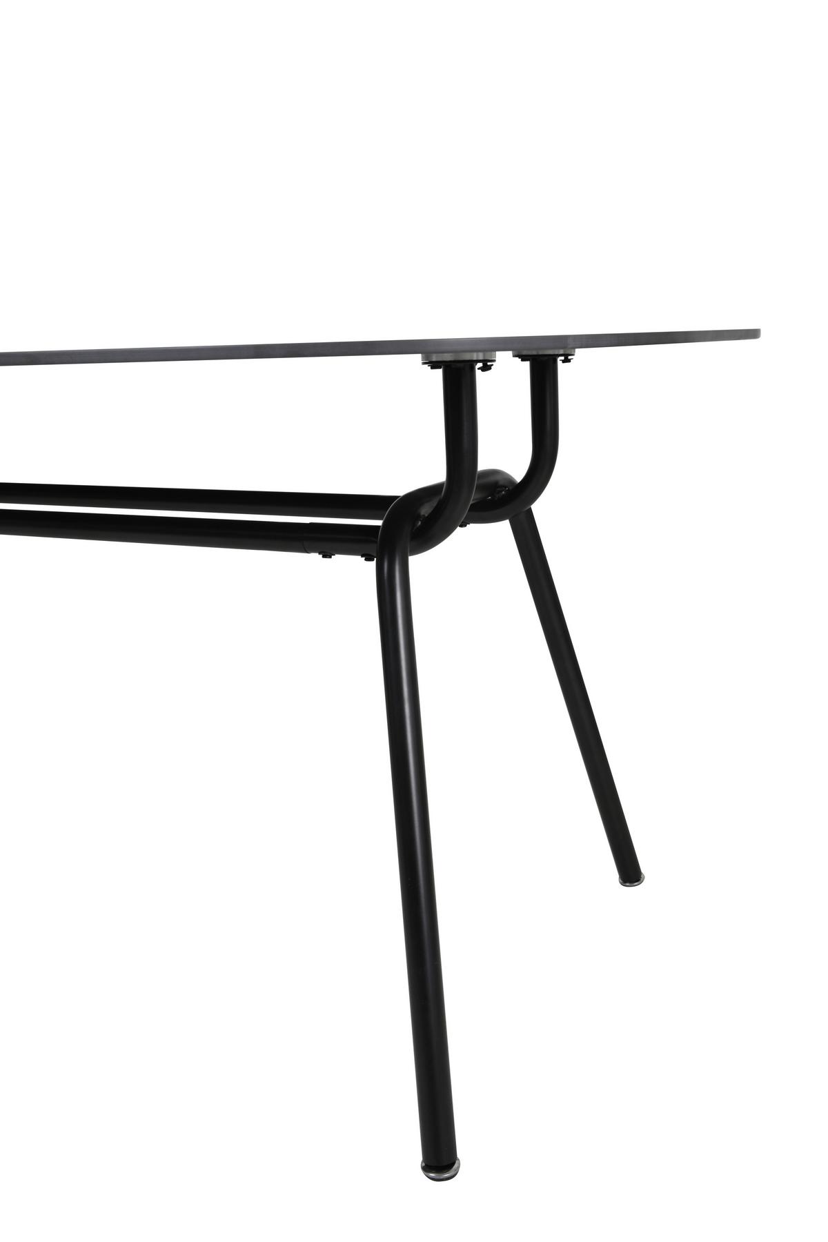 Esstisch 150x90 Sinterstein Schwarz - Schwarz, Design, Stein/Metall (150/90/75cm) - Livetastic