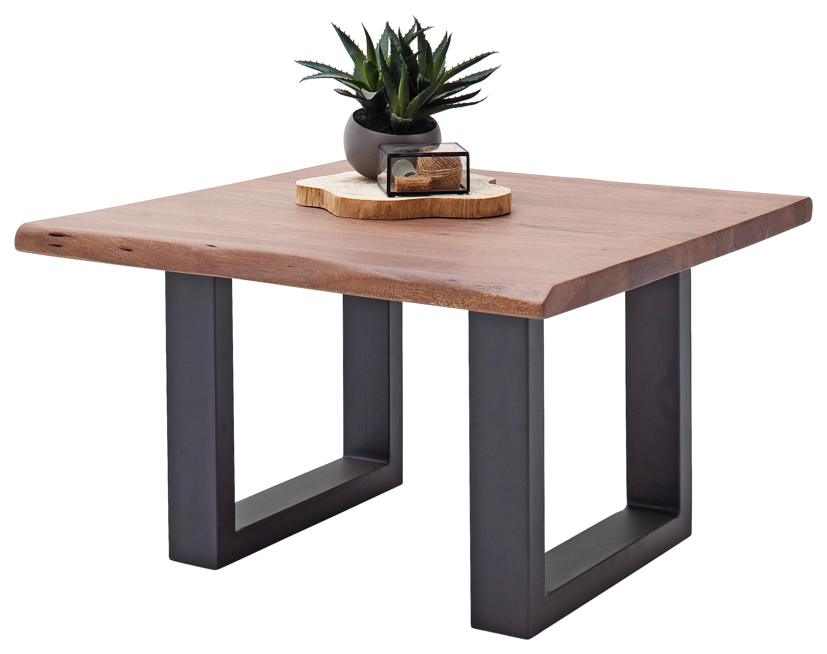 Couchtisch Holz Massiv Cartagena Walnussf./anthrazit - Anthrazit/Walnussfarben, MODERN, Holz/Metall (75/45/75cm)