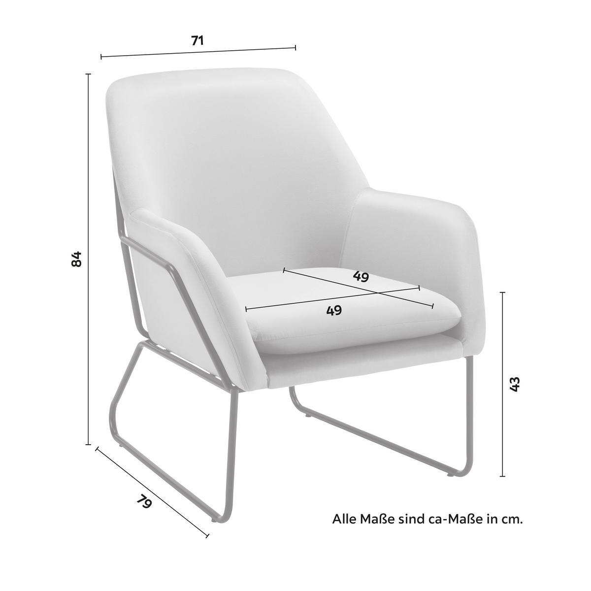 Relaxační kŕeslo KEZIA, béžová barva - černá/krémová, Moderní, kov/textil (71/84cm) - Bessagi Home