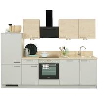 Küchenzeile Win/Plan mit Geräte 280 cm Hellgrau/Wildeiche - Basics, Holzwerkstoff (280cm) - Express