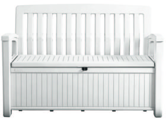 Gartenbank Kunststoff 2-Sitzer Patio Bench White mit Truhe - Weiß, MODERN, Kunststoff (138,6/88/63,5cm) Gartenbank Kunststoff 2-Sitzer Patio Bench White mit Truhe - Weiß, MODERN, Kunststoff (138,6/88/63,5cm)