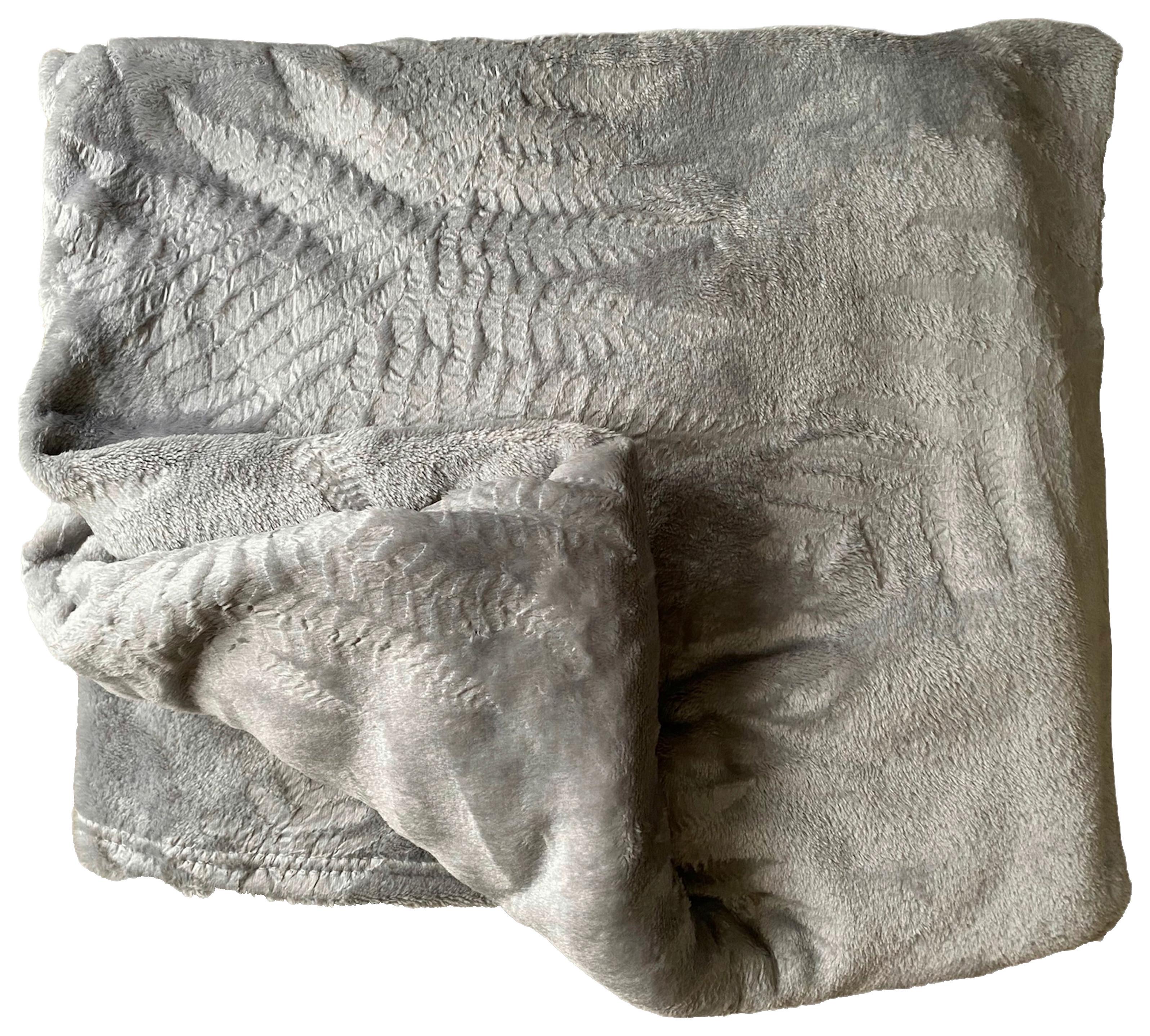 Kuscheldecke Fiona Silber 130x170 cm - Silberfarben, MODERN, Textil (130/170cm) - Luca Bessoni