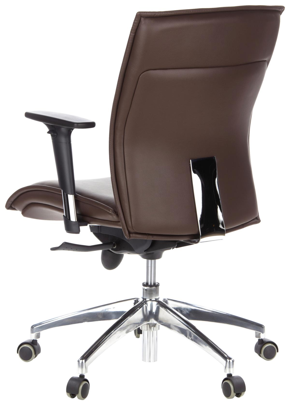 Drehstuhl Murano 10 Dunkelbraun - Dunkelbraun/Schwarz, MODERN, Leder/Kunststoff (59/117/51cm) - MID.YOU